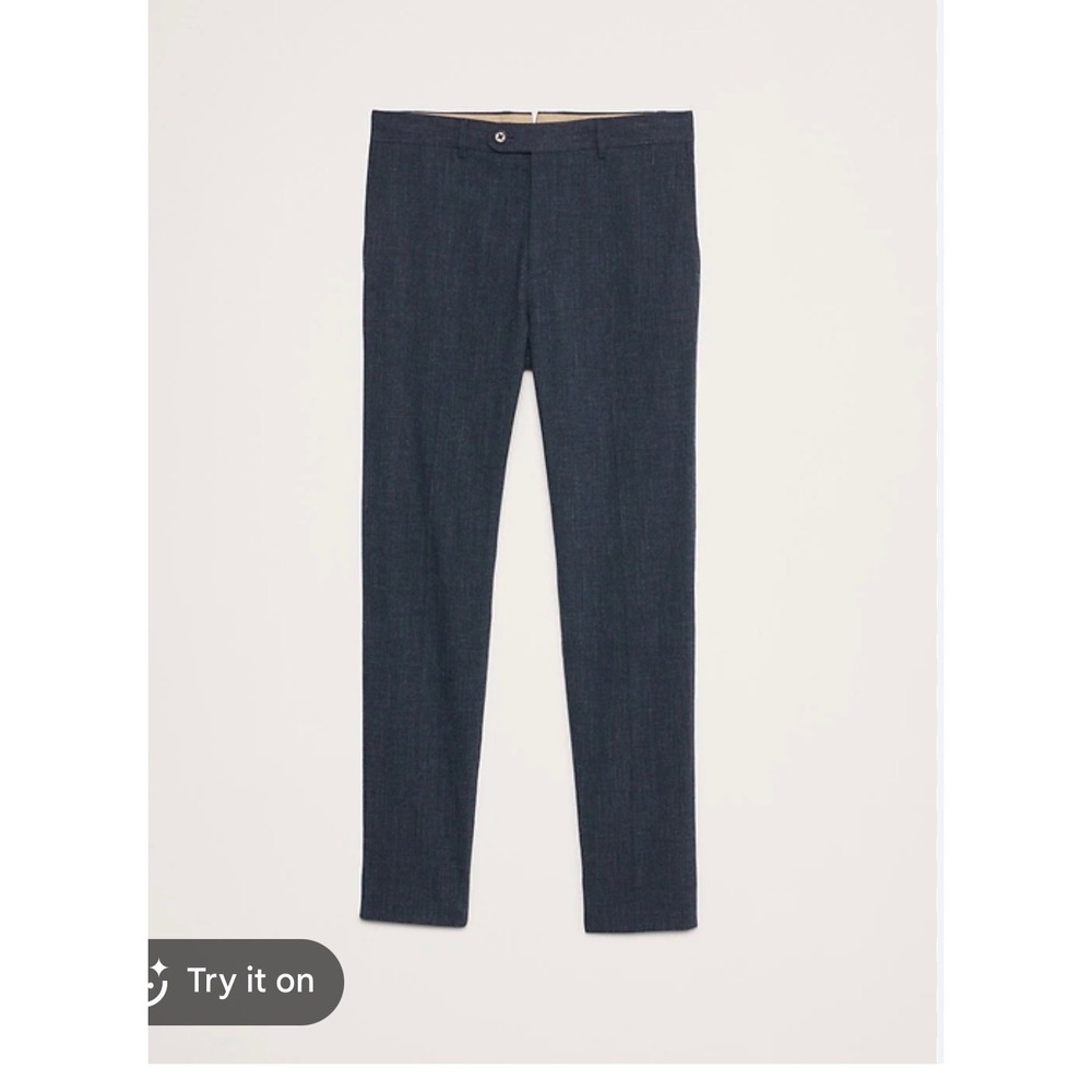 Banana Republic Mens Straight Fit Trousers Charcoal Gray Dress Pants 35x32